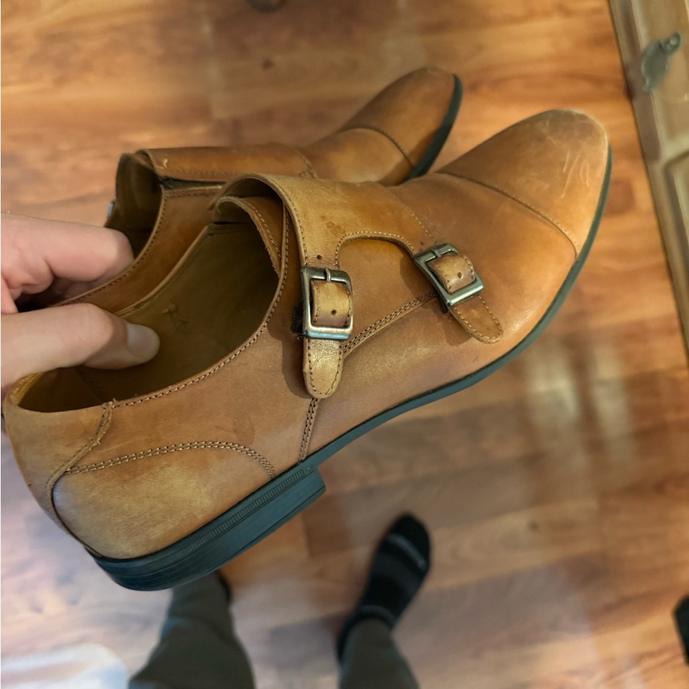 Aldo Leather Double Monk Dress Shoes